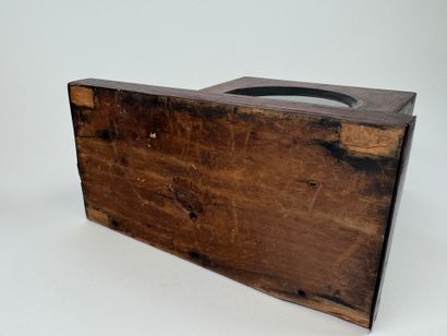 Small wooden and veneered display case, the...
