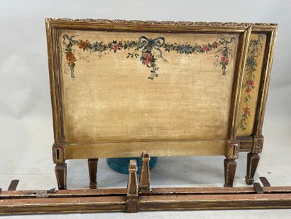 Small bench bed in molded, carved and gilded...