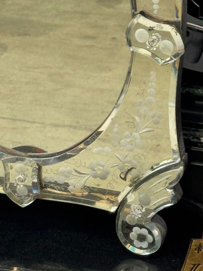 Venice mirror with beveled and chased glass...
