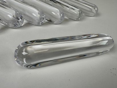 DAUM France Suite of 10 molded crystal knife...