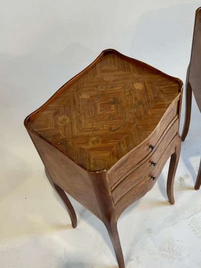 A pair of Louis XV style, molded rosewood...