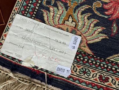 GHOUM.
Handmade silk carpet decorated with...