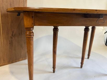 Walnut flap table with two flaps and two...