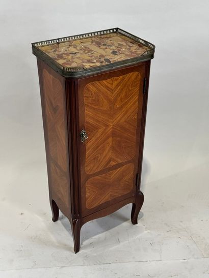 Small medallion cabinet in wood and veneer...