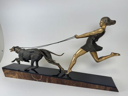 Géo MAXIM (1885-1940) 
Young Woman with Greyhounds....