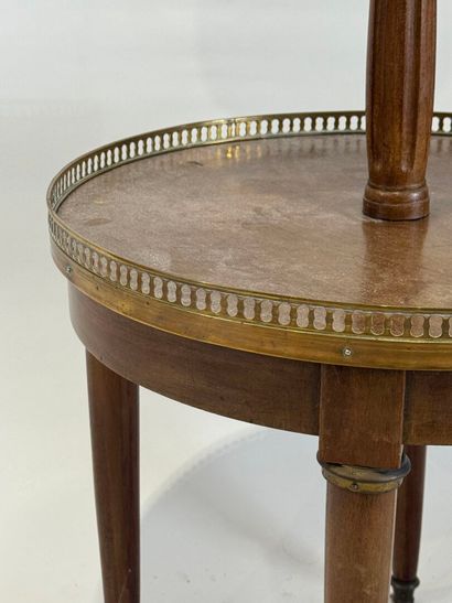 Small circular sideboard in molded wood with...