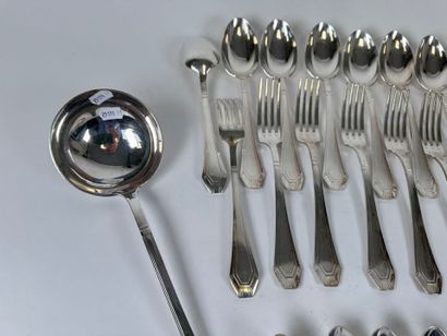 Set of silver-plated cutlery, net pattern,...