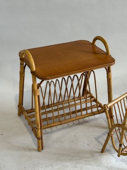 Rattan, wicker and wood set comprising: -...