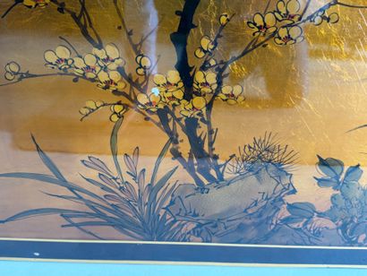 Vietnamese lacquerware decorated with branching...