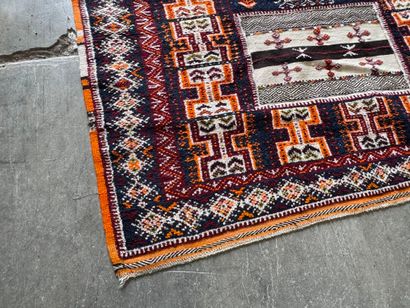 MOROCCO, 20th century. 
Hand-woven polychrome...