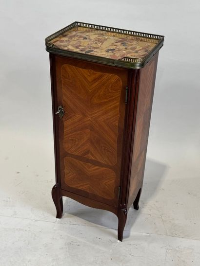 Small medallion cabinet in wood and veneer...