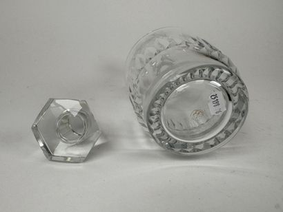 BACCARAT. faceted cut-crystal decanter, stamped....