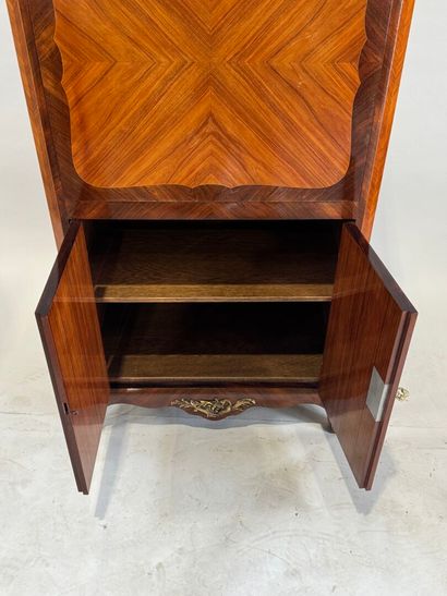 Wood and veneer writing desk opening with...