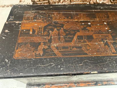 JAPAN, 19th century.
Large rectangular lacquered...