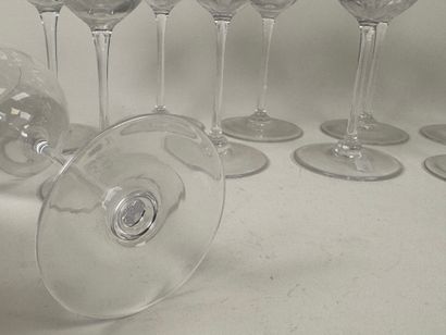 SEVRES France, suite of 12 stamped crystal...