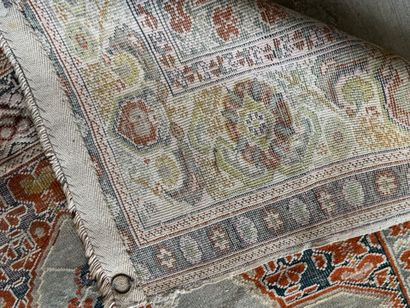 Wool and silk rug with stylized motifs. 
164...