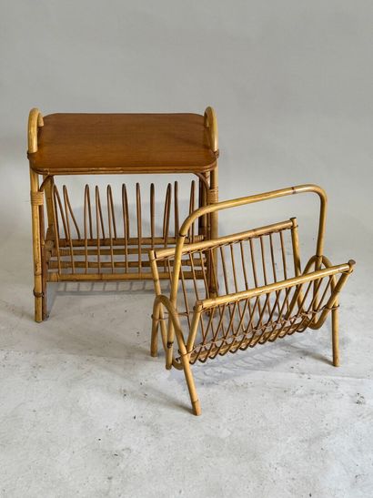 Rattan, wicker and wood set comprising: -...