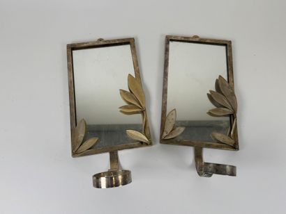 Pair of rectangular metal wall-mounted reflector...