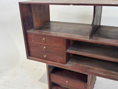 Suite of two mahogany front storage pedestals...