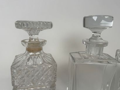 Three crystal and molded and pressed glass...