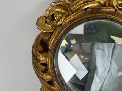 Wood and gilded stucco cartel frame with...