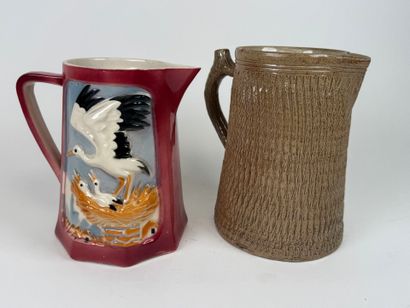 SAINT CLEMENT Polychrome ceramic pitcher...