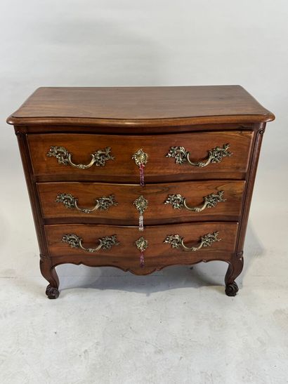 Molded wood chest of drawers opening with...
