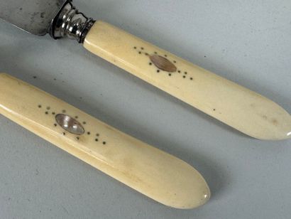 Series of twelve ivory and mother-of-pearl...