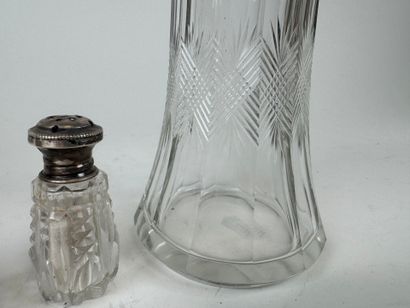 Set comprising: - glass and silver-plated...