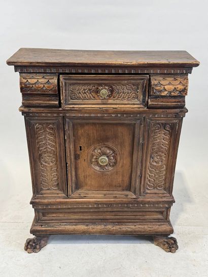 Small molded and carved wooden sideboard...