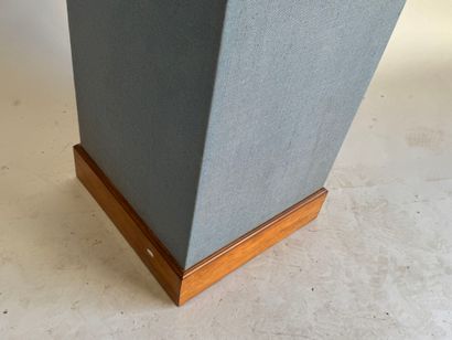 Wooden sheath in blue canvas with molded...