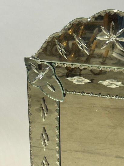Venice mirror with beveled and chased glass...
