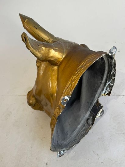 Butcher's sign in gilded zinc featuring a...