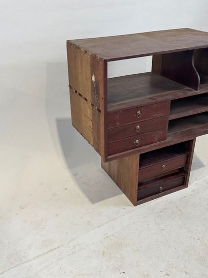 Suite of two mahogany front storage pedestals...