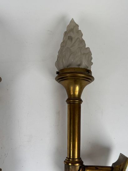 Pair of bronze sconces in the shape of a...