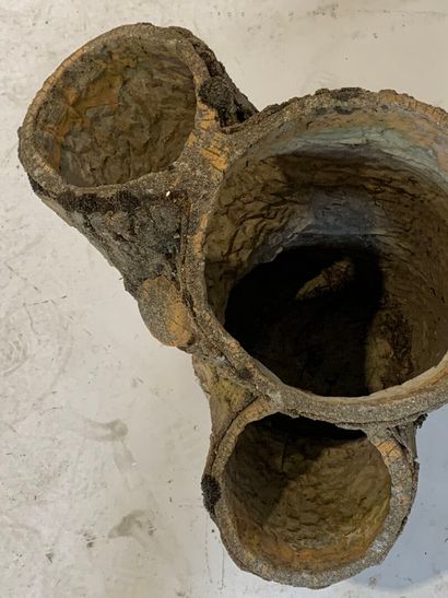 Reconstituted stone planter forming a tree...