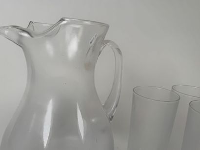 Glass orangeade set including: - a pitcher...