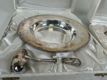 SAINT MEDARD.
Two silver-plated christening...