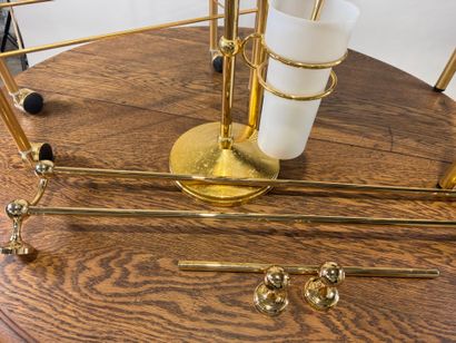 Bathroom set in gilded metal, glass and imitation...