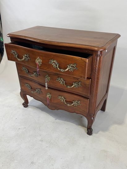 Molded wood chest of drawers opening with...