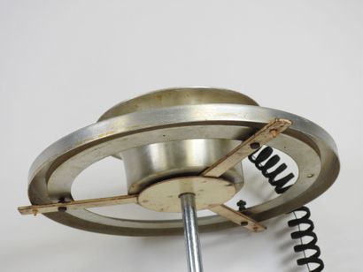 Suspension lamp in chromed metal with three...