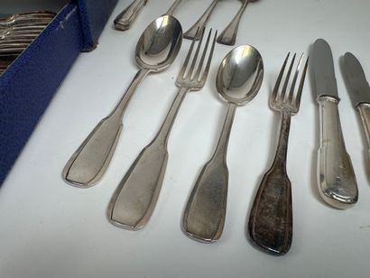 Set of silver-plated cutlery, filet pattern,...