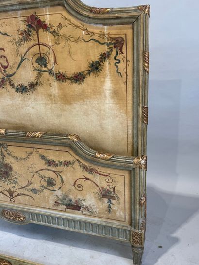 Moulded, carved, lacquered and gilded wooden...