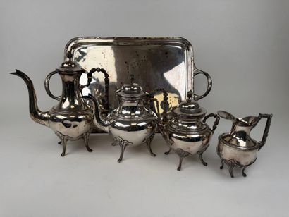 Silver-plated tea and coffee service including...