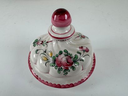 Polychrome earthenware fountain decorated...