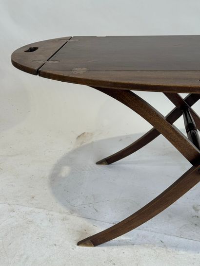 Stained wood marine table with removable...