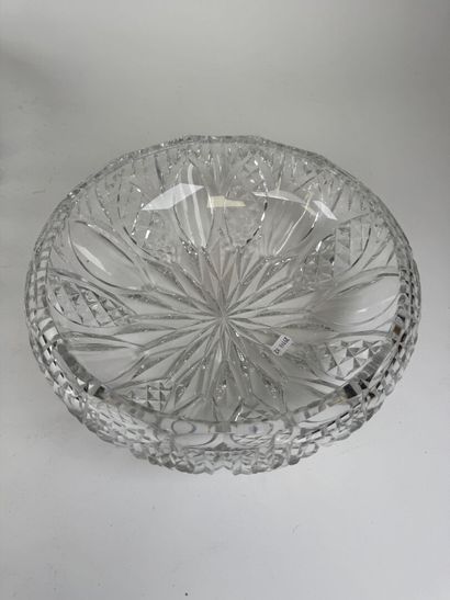 Two large cut crystal goblets with stylized...