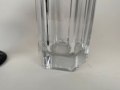 SEVRES France. Cut-edge crystal vase. H....