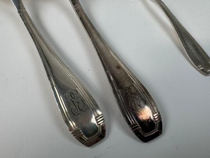 Part of a silver-plated menagère, filigree...