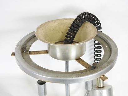 Suspension lamp in chromed metal with three...